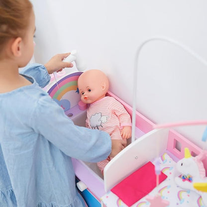 Teamson Kids - Olivia's Classic 6 in 1 Baby Doll Changing Station with Storage, Pretend Play Dolls Furniture