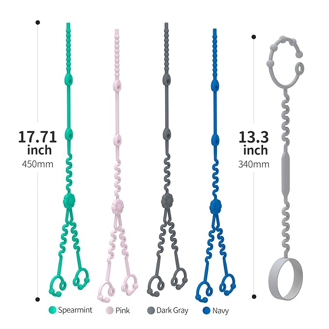 Baby Toy Straps - 1 Drag 2 Design for Toy Safety 5 Food-Grade