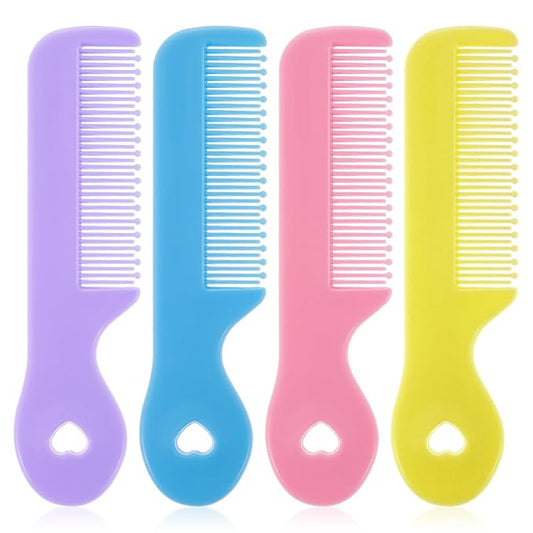 4 Pack Baby Hair Comb for Newborn, Round Colorful Tip Bristles Cute Comb Baby Grooming for Sensitive Scalp Skin for Infant, Toddler, Kids Grooming, Healthcare Kit