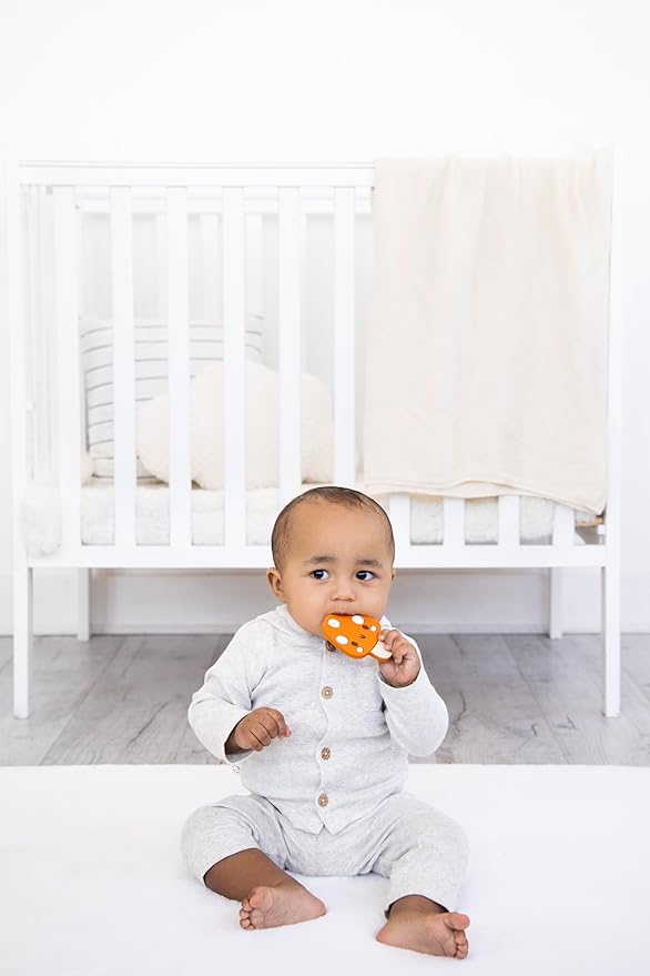 Pearhead Mushroom Silicone Baby Teether, Teething Toy for Babies 0+ Months