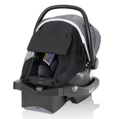 Evenflo Pivot Vizor Modular Reversible Stroller Travel System with LiteMax Infant Car Seat, Available in 6 Modes, Chasse Black