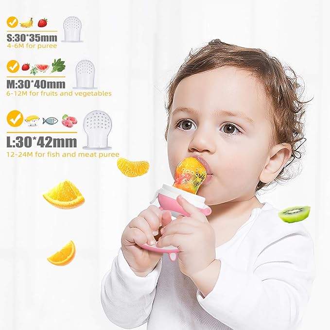 SHARE&CARE Baby Teething Toys for Girls and Natural Organic Fruit 1 Teethers 1 Feeder 3 Silicone