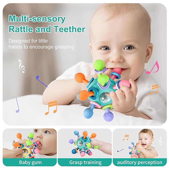 Baby Montessori Teething Toys for 0-6 6-12 Months BPA Free 0 3 6 9 12 18 1 2