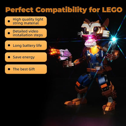 LED Light Kit for Lego-76282 Rocket & Baby Groot, Lighting Set Compatible with Lego-76282 Rocket & Baby Groot Building Blocks Model (Lights Only