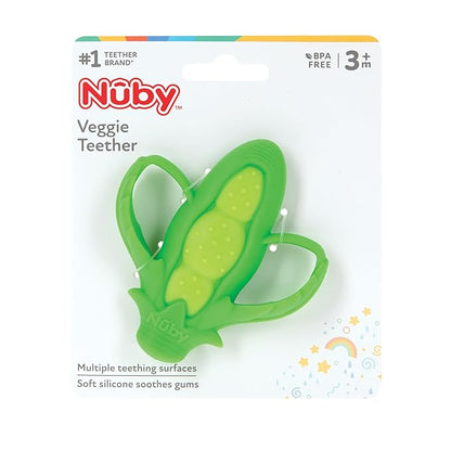 Nuby Veggie Teether for Teething Relief - Soft Baby Teething Toy 3+ Months