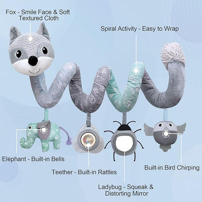 Car Seat Toys for Babies 0-6 Months Boys Girls Newborn Toys Stroller Toy, Carseat Toys Hanging Baby Infant Toy 0-3 Months for Carseat Stroller Crib with Music Rattle, Baby Gift for 0 3 6 9 12 Months