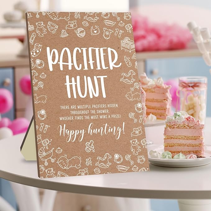 Baby Shower Games Set, Baby Pacifier Hunt Game 50 Mini 50 Blue