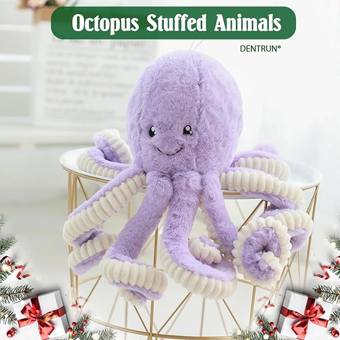 DENTRUN Octopus Stuffed Animals, Giant Octopus Plush Doll Play Toys for Kids Girls Boys Adults Birthday Xmas Halloween Present Stuffed Sea Animals Plushie 7/16/24/32 Inches, 5 Colors