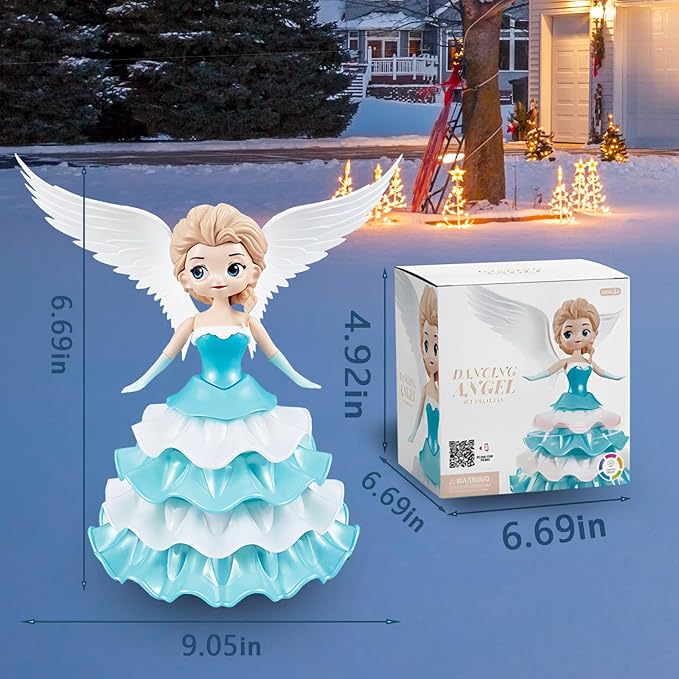 Dancing Princess Toys for Girls,Electric Cars Angel Doll with Colorful 3 4 5 6 (159A)