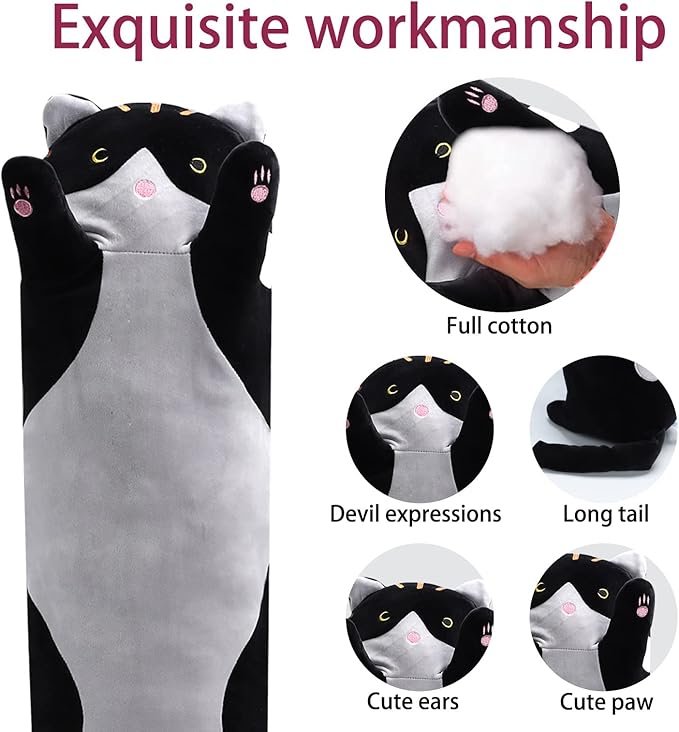 shangman Lovely Plush Cat Doll Cute Cartoon Soft Stuffed Kitten 110cm/43.3in)