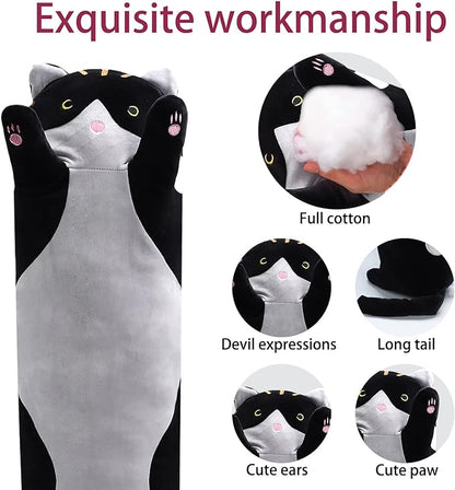 shangman Lovely Plush Cat Doll Cute Cartoon Soft Stuffed Kitten 90cm/35.4in)