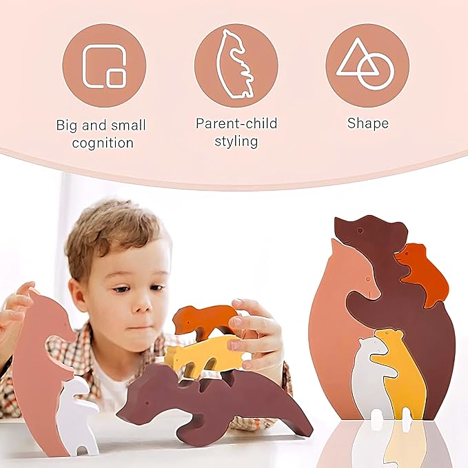 Infant Toddler Puzzles for Kids Bear Puzzle | Montessori Toys Gifts for Boys Girls