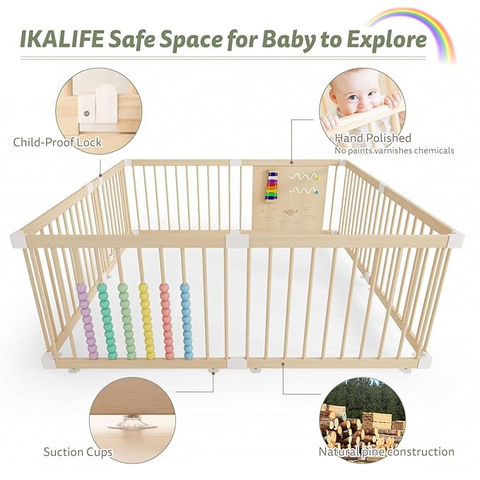 Baby Fence Baby Play Yard with Door 63?Ø├?3??