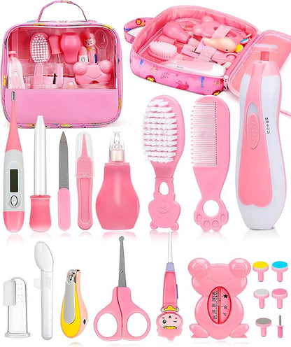 Baby Healthcare and Grooming Kit, Electric Safety Nail Trimmer Baby Nursery Kit, Newborn Care Kits with Hair Brush Comb for Newborn Infant Toddlers Baby Boys Girls Kids, Baby Shower Gifts