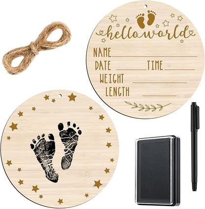 Thyle Baby Announcement Sign Wooden Baby Name Sign for Hospital