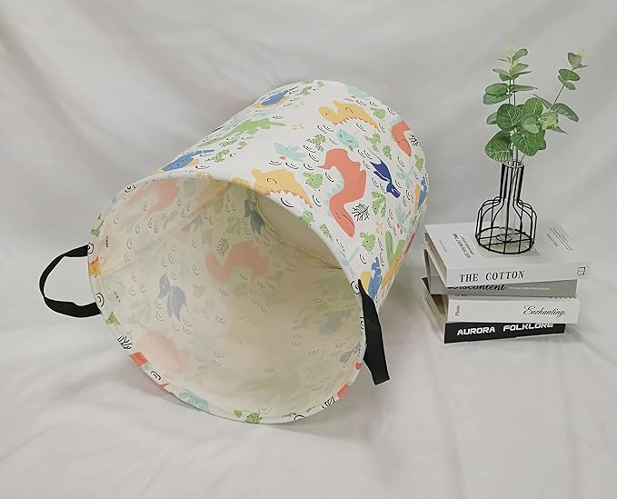 Round Baby Dinosaur Pattern Laundry Hamper Storage Basket Organizer Hamper