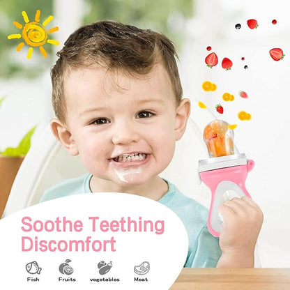 Baby Solids/Frozen Fruit Feeder Pacifier, Infant Teether Toy 4M+ 2-Pack (Candy