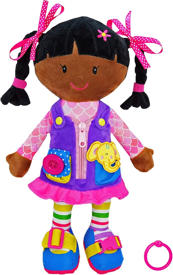 June Garden 15.5" Dressy Friends Scarlett - Educational Stuffed Plush Doll for Kids and Toddlers 2 Years and Up