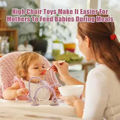 High Chair Toys with Suction Cups for Infant Toddlers,Food Grade Silicone Teething Toy for Kids 6 9 12 18 M+ 1 Year