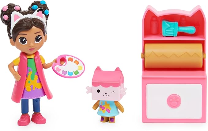 Gabby’s Dollhouse, Art Studio Set with 2 Toy Figures 2 Accessories, 3 and
