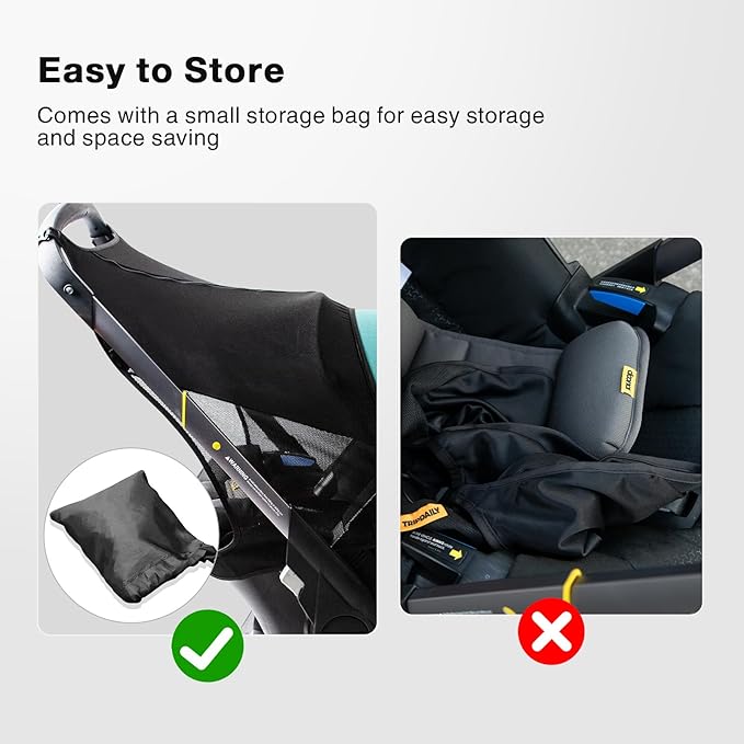 Stroller Sun Shade, Functional Sun Protection Extension Compatible with Doona car seat Stroller, 360 Sun Shade Baby Car seat UV Protection Sun Cover for Baby Pushchairs Strollers Accessories