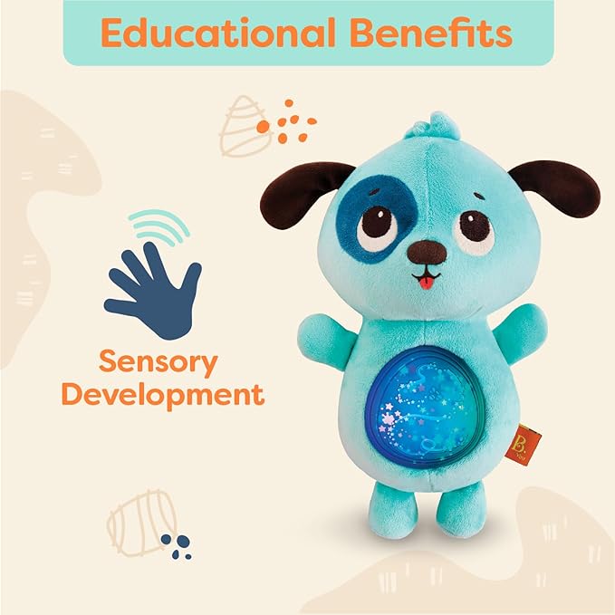 B. toys- B. baby –Baby Soothing Plush Dog- Gloiwng Tummy Dog–6 Months