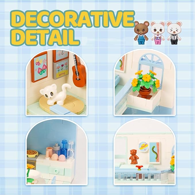 Friends House Building Block Set, Bear Room Small Brick Model 8+ 1165