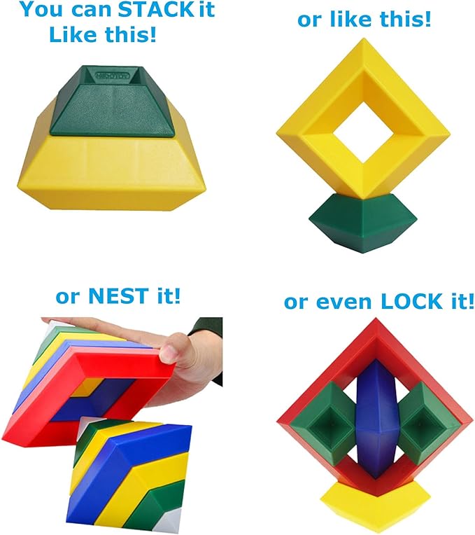 Pyramid Stacking Toy Building Blocks 3D Puzzle Brain Teasers 3 Year