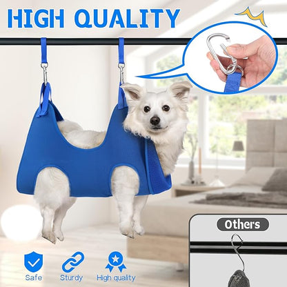 Supet Dog Grooming Hammock Harness for Cats Dogs, Relaxation Pet Grooming Hammock Restraint Dog & Small Animal Leashes Sling for Grooming Grooming Helper for Nail Trimming Clipping