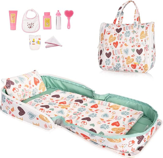 Baby Doll Bed - Portable Doll Bassinet 21 inches