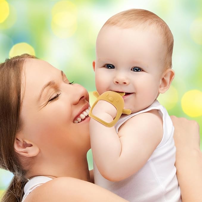 AIXMEET Baby Teething Toys,Silicone Baby Teether for Babies 0-6 Months