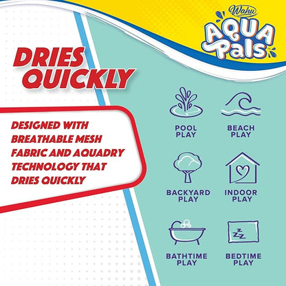 Wahu Aqua Pals Disney Classic Ariel Plush Water Toy for Kids Ages 2+ with AquaDry™ Technology, Washable Plush Doll Toy for Pool and Bathtub
