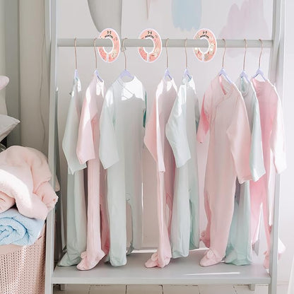 Baby Hangers, VIS'V 11 Inch Lavender Velvet Kids Hangers with 6 Pcs Size Dividers Non Slip Nursery Children Closet Clothes Hangers for Infant Toddler Girls and Boys 50 Pcs