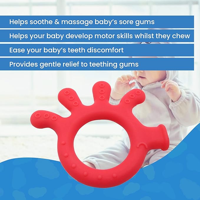 Silicone Baby Finger Teether Toy - Handheld Teething Relief Toy for Babies, Toddlers
