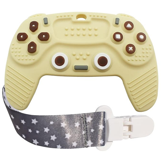 Teething Remote Control for Baby with Pacifier Clip, Funny Teethers for Baby for Baby Girl Or Boy 3-6 6-12