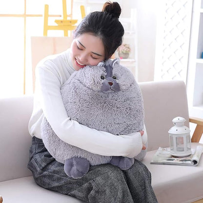 Winsterch Kids Large Cat Stuffed Animal Toys Gift Big Plush Cat Animal Baby Doll, Fat Gray Plush Cat Toy for Boys (Gray 20 Inches)