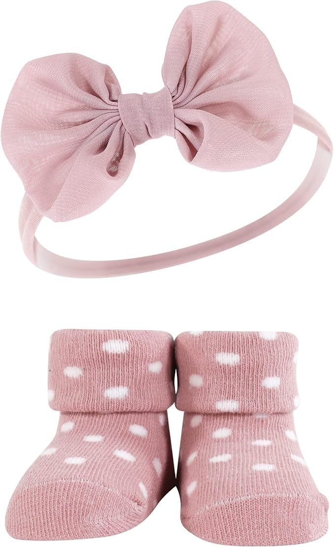 Hudson Baby Girl's Headband and Socks Giftset