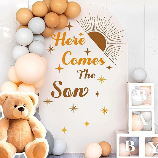 Baby Shower Party Decal Here Comes The Son Backdrop Decal