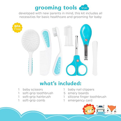 Fisher-Price 16-Piece Baby Grooming & Healthcare Kit, Newborn Essentials Gift Set, Baby Care Kit