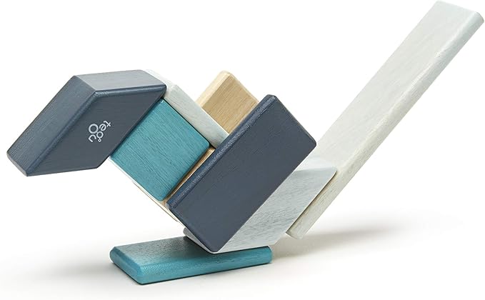 14 Piece Tegu Magnetic Wooden Block Set, Blues