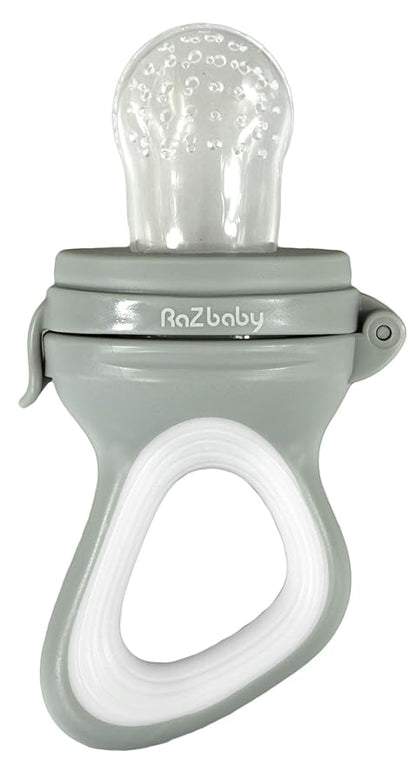 RaZbaby Baby Fruit Feeder/Food Feeder Pacifier | Infant Teething Toy Teether 6M+, Add Baby's Favorite Frozen Fruit or Fresh Food for Teething Relief