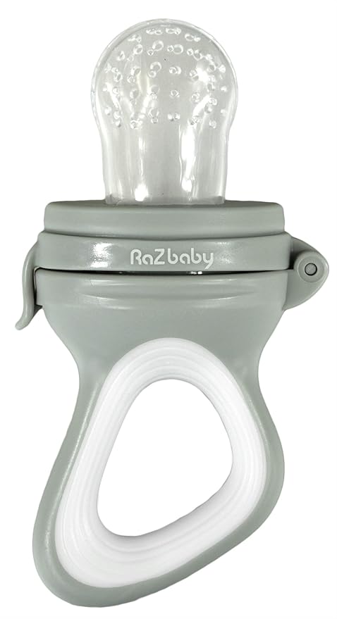 RaZbaby Baby Fruit Feeder/Food Feeder Pacifier | Infant Teething Toy Teether 6M+, Add Baby's Favorite Frozen Fruit or Fresh Food for Teething Relief