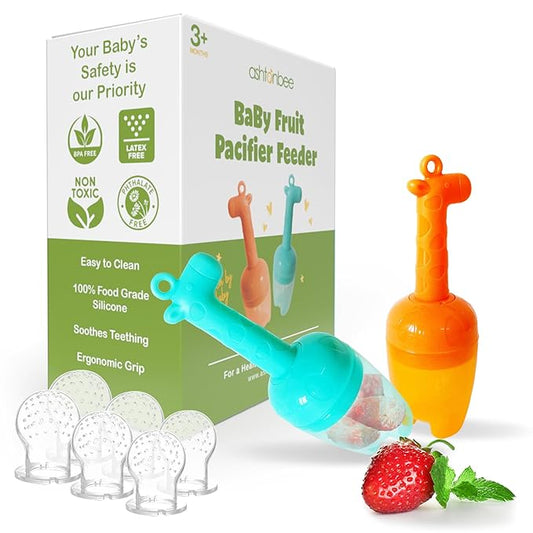 Giraffe Baby Fruit Pacifer Feeder 2 Pack Perfect for Introducing 6-12 Months