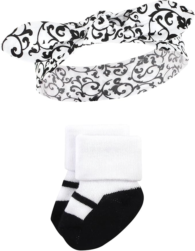 Hudson Baby baby-girls Headband and Socks Set