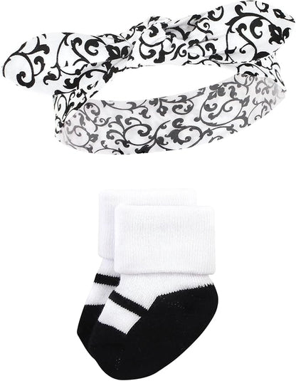 Hudson Baby baby-girls Headband and Socks Set