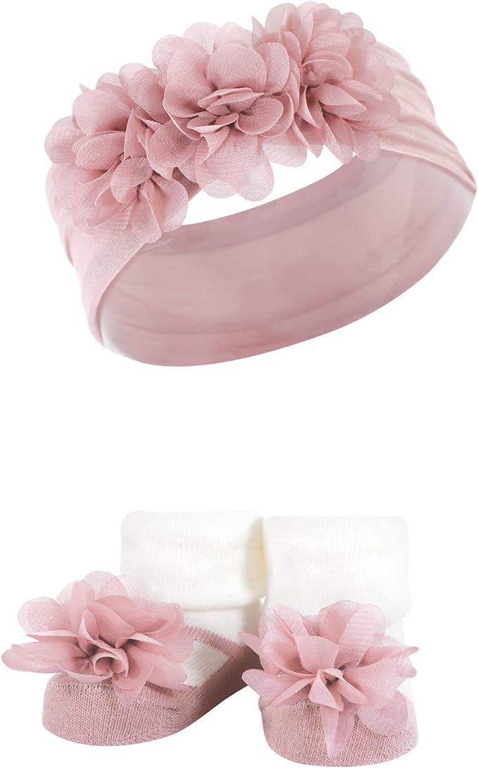 Hudson Baby Girl's Headband and Socks Giftset