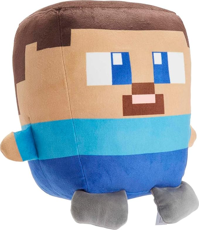 Mattel Minecraft Cuutopia 10-in Steve Plush Character, Soft Rounded Pillow Doll 3 Years