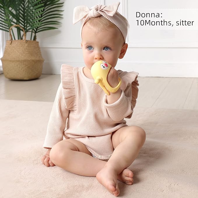 Smily Mia Smily Mia Penguin Teethers, Silicone TeethingToys for Babies 0-6Months 3-6Months, Hand