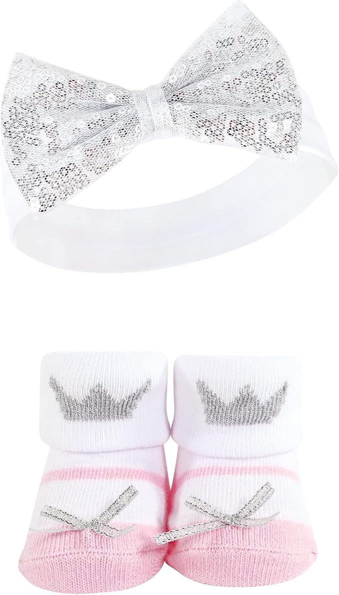 Hudson Baby baby-girls Headband and Socks Set