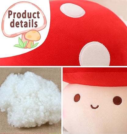 Large Mushroom Plush Toy, Mushroom Stuffed Animal Hugging Throw Pillow Plushies Doll Toy 12inch)